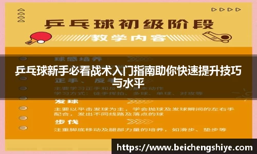 乒乓球新手必看战术入门指南助你快速提升技巧与水平
